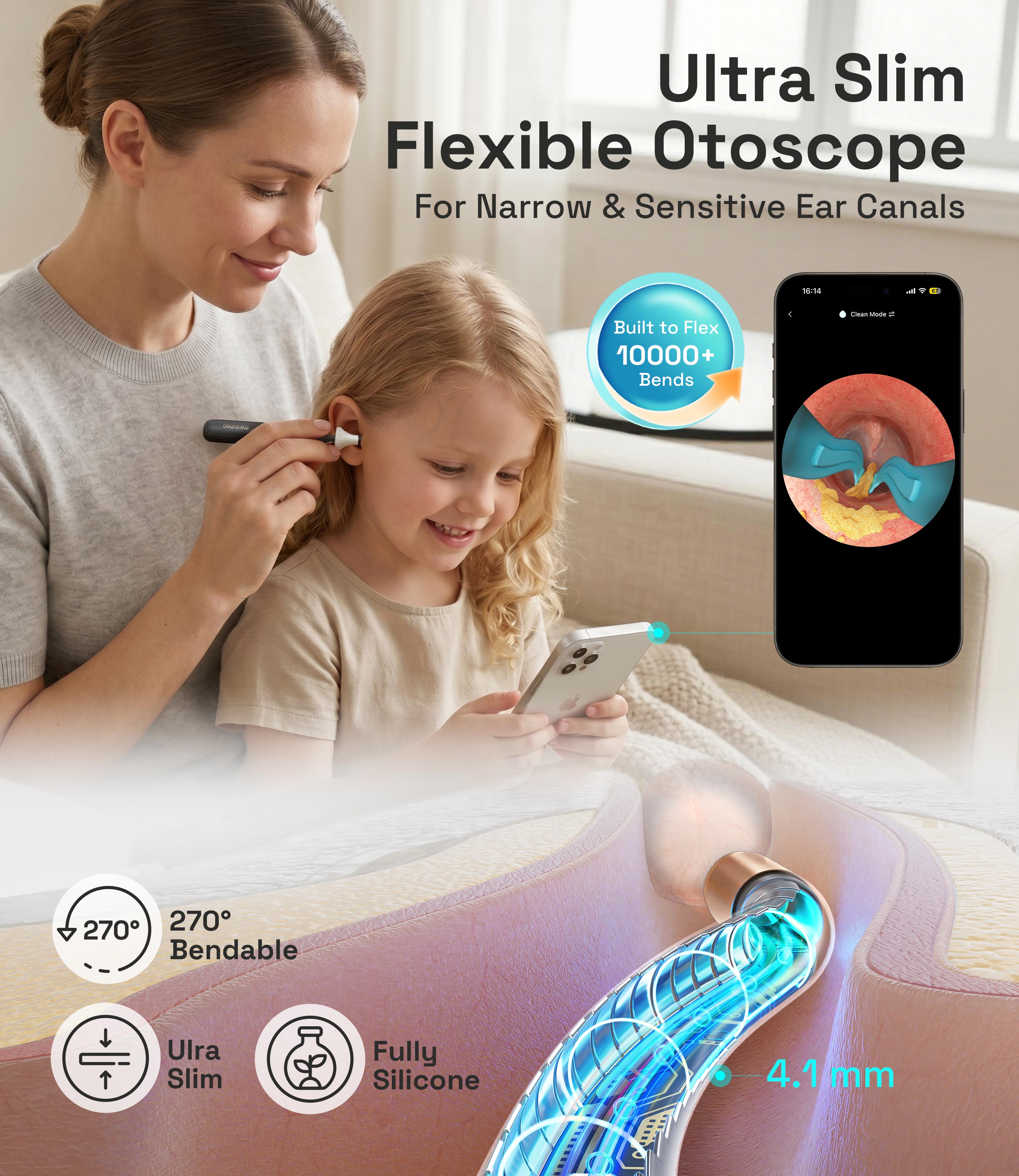 MINIXTEC EarVision Plus, Care for for Family, Narrow Ear Canals & Kids