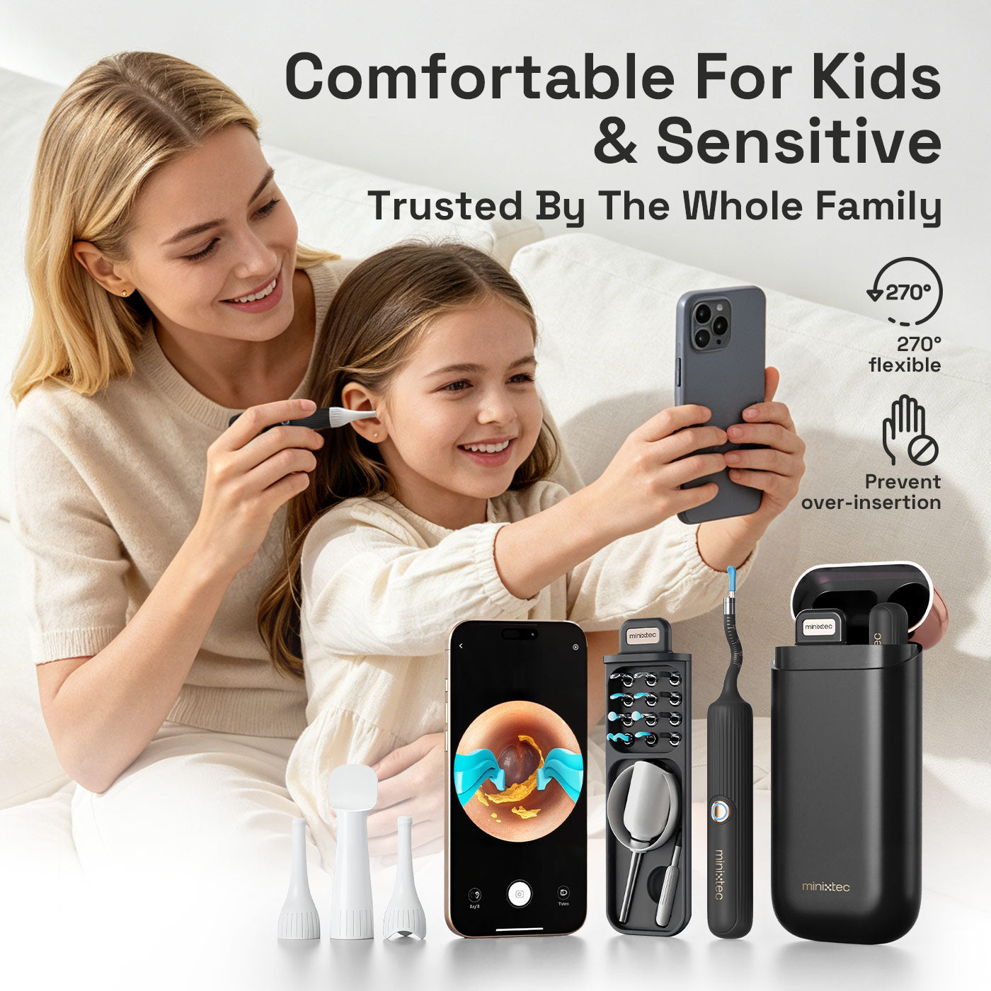 MINIXTEC EarVision Plus, Care for for Family, Narrow Ear Canals & Kids